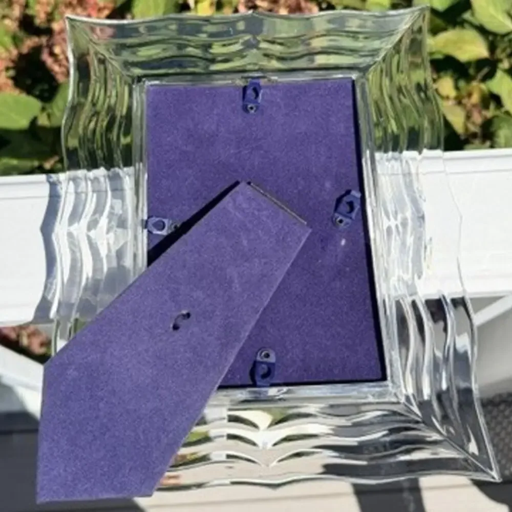 Vintage Mikasa Crystal 5x7 Wave Ripple Heavy Picture Frame